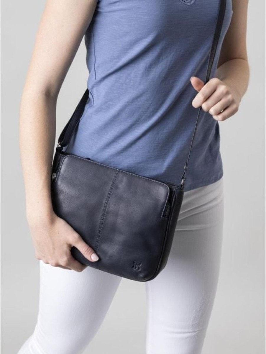 Lakeland Leather Ambleside Leather Cross Body Bag In Navy | Cross Body Bags