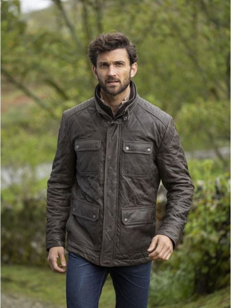 Lakeland Leather Rusland Leather Jacket In Ebony Brown | Coats & Outerwear