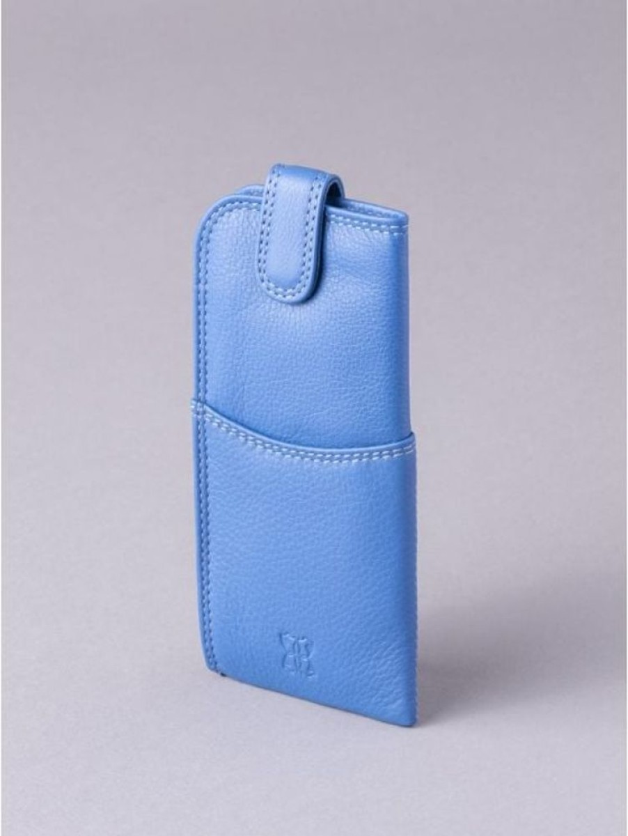 Lakeland Leather Leather Tab Glasses Case In Blue | Glasses Cases