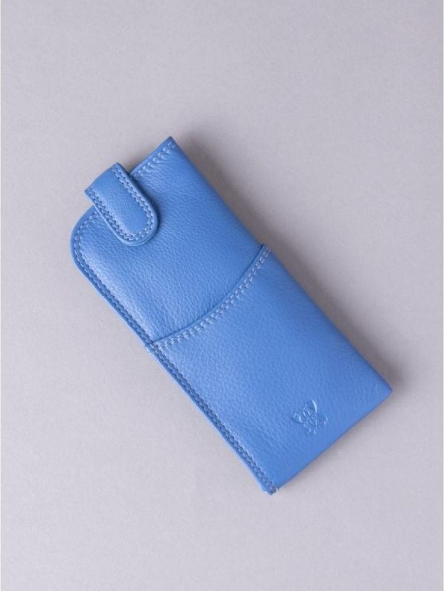 Lakeland Leather Leather Tab Glasses Case In Blue | Glasses Cases