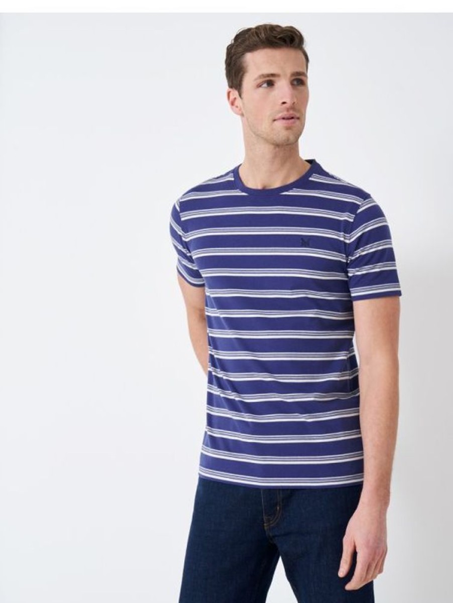 Crew Clothing Crew Clothing Feeder Stripe T-Shirt In Blue And White | T-Shirts & Polos