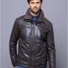 Lakeland Leather Derwent Leather Coat In Nero Brown | Coats & Outerwear