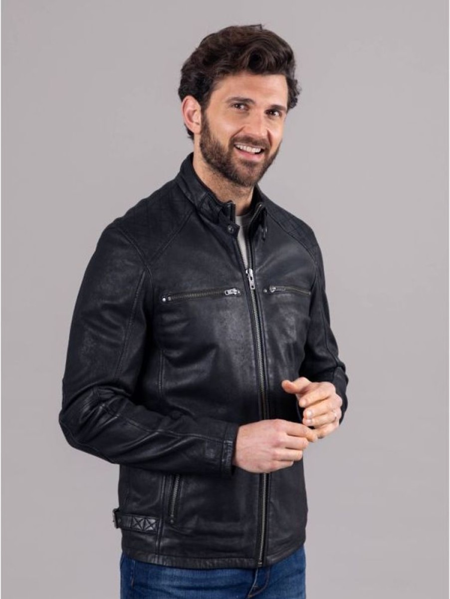 Lakeland Leather Hamish Leather Jacket In Black | Coats & Outerwear