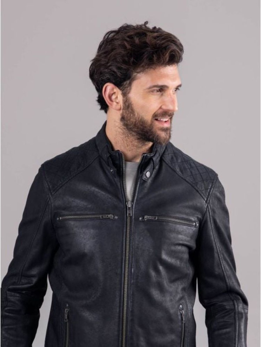 Lakeland Leather Hamish Leather Jacket In Black | Coats & Outerwear