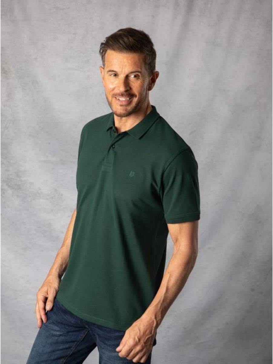 Lakeland Leather Short Sleeve Cotton Pique Polo Shirt In Green | T-Shirts & Polos