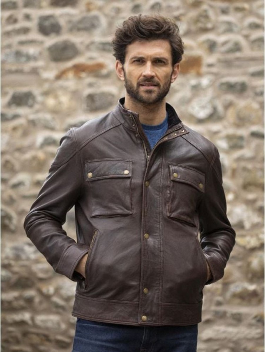 Lakeland Leather Bowston Leather Jacket In Chocolate Brown | Coats & Outerwear