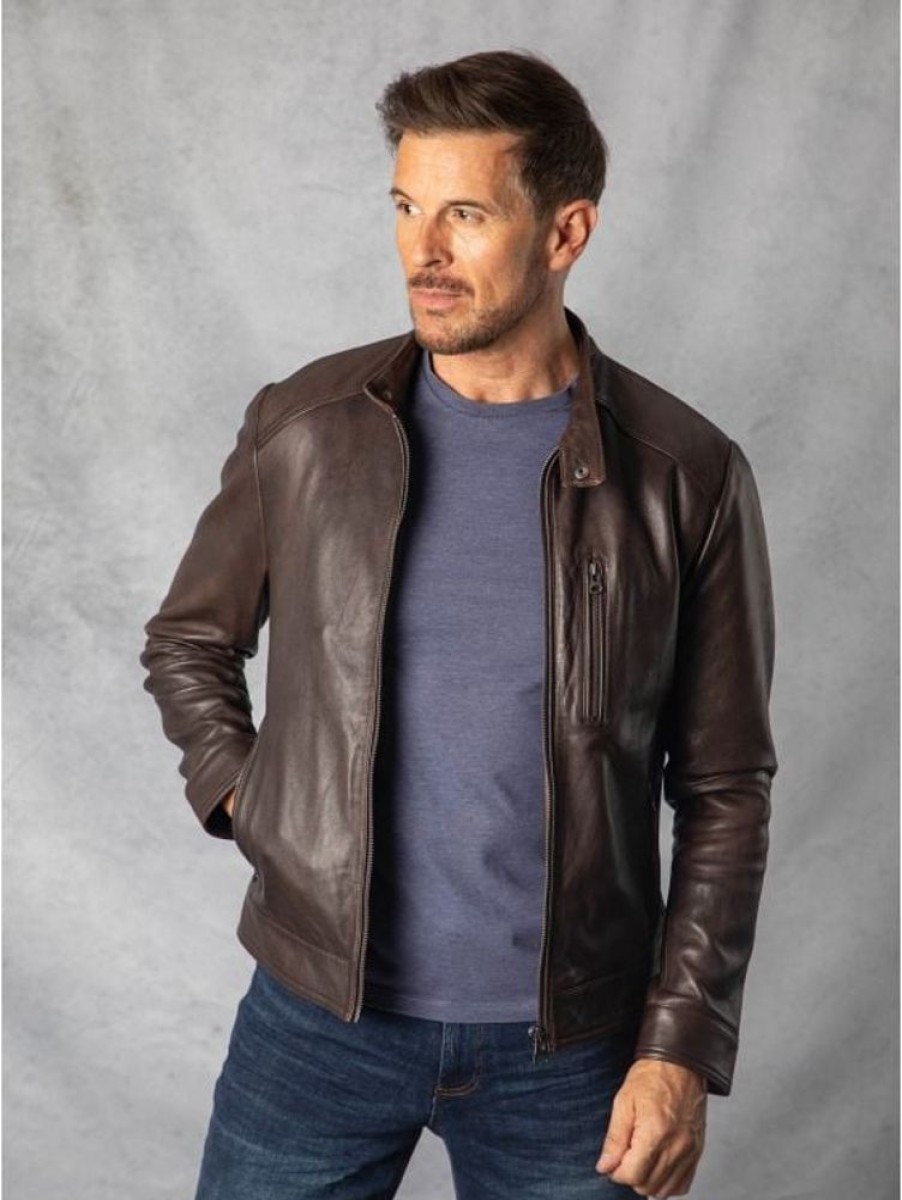 Lakeland Leather Barbon Leather Jacket In Chocolate Brown | Coats & Outerwear