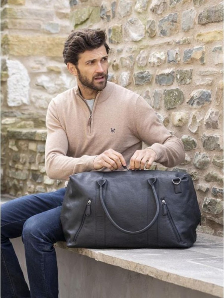 Lakeland Leather Discoverer Large Leather Holdall In Black | Holdalls