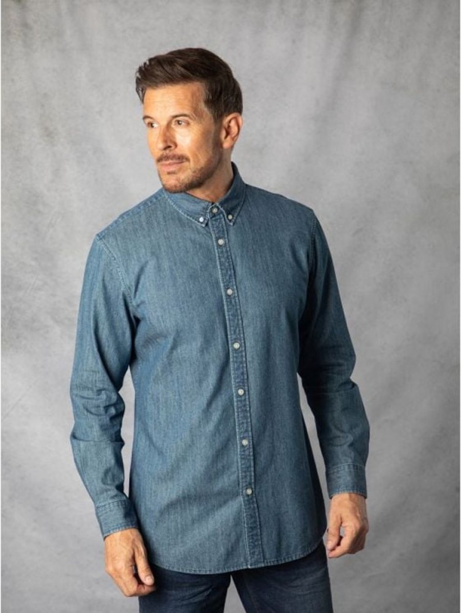 Lakeland Leather Harrison Denim Shirt In Dark Blue | Shirts