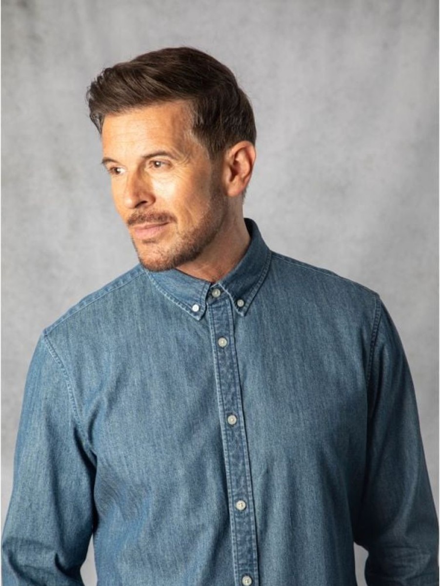 Lakeland Leather Harrison Denim Shirt In Dark Blue | Shirts