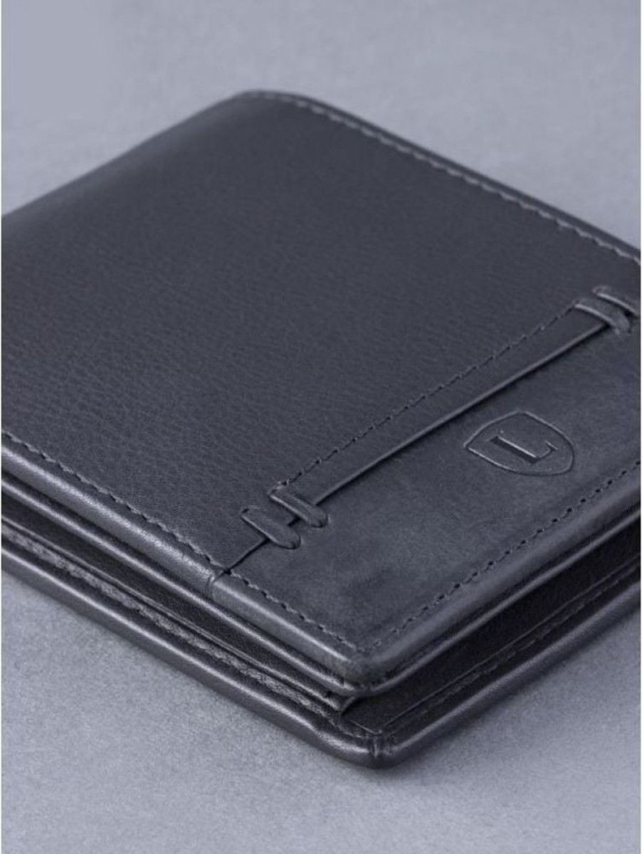 Lakeland Leather Stitch Leather Bi-Fold Wallet In Black | Wallets & Card Holders