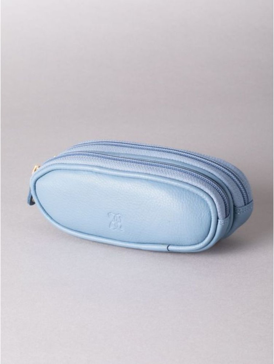 Lakeland Leather Leather Double Glasses Case In Sky Blue | Glasses Cases