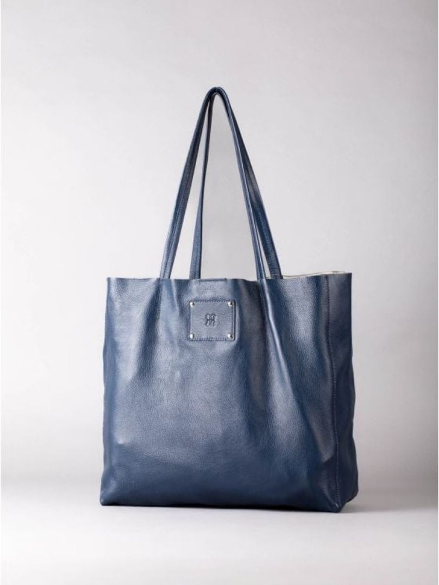 Lakeland Leather Tarn Leather Bucket Bag In Navy | Tote Bags & Shoppers