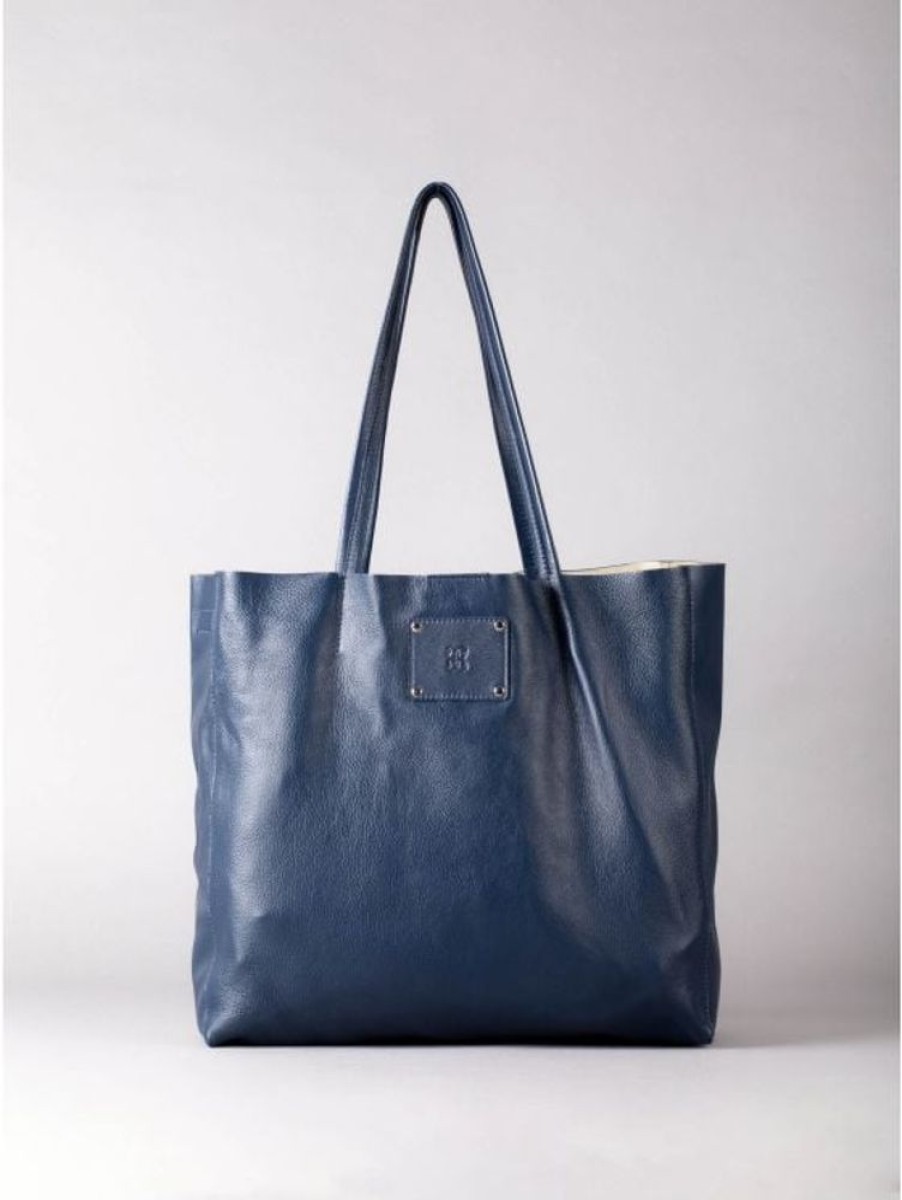 Lakeland Leather Tarn Leather Bucket Bag In Navy | Tote Bags & Shoppers