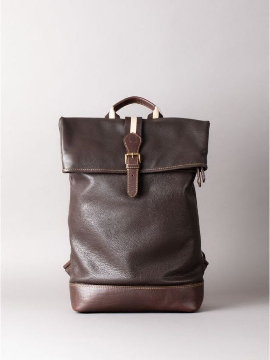 Lakeland Leather Kelsick Leather Rolltop Backpack In Bitter Chocolate | Rucksacks