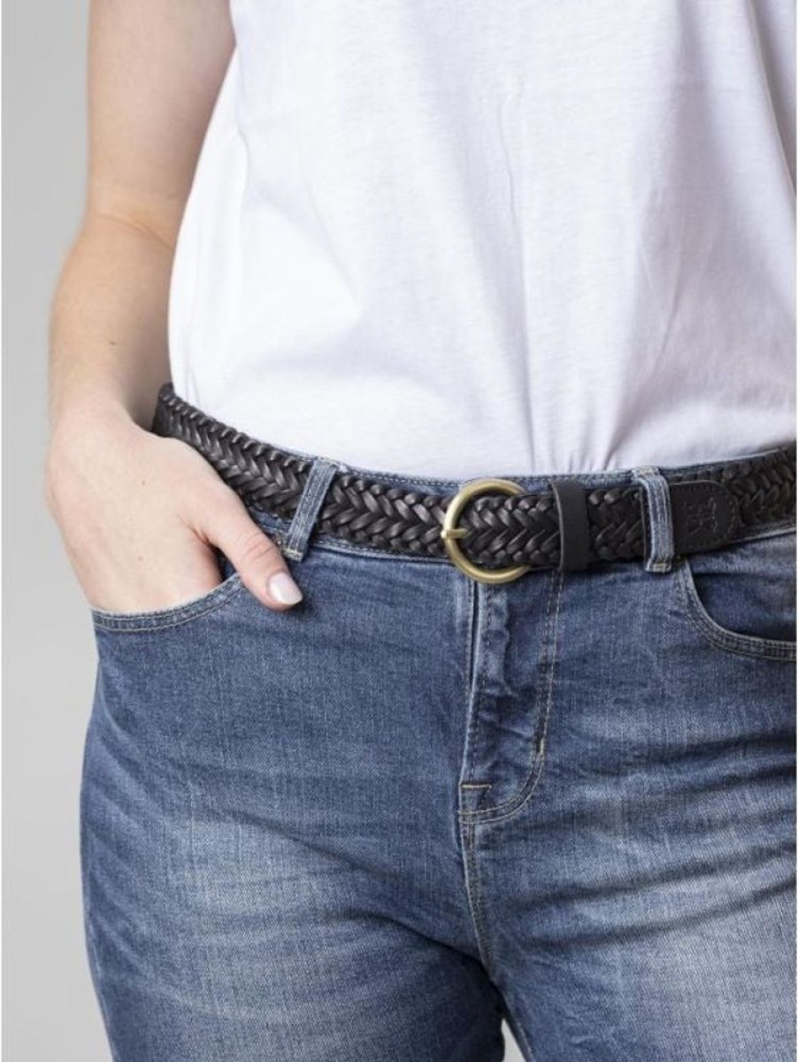 Lakeland Leather Waverton Leather Woven Belt In Black | Belts