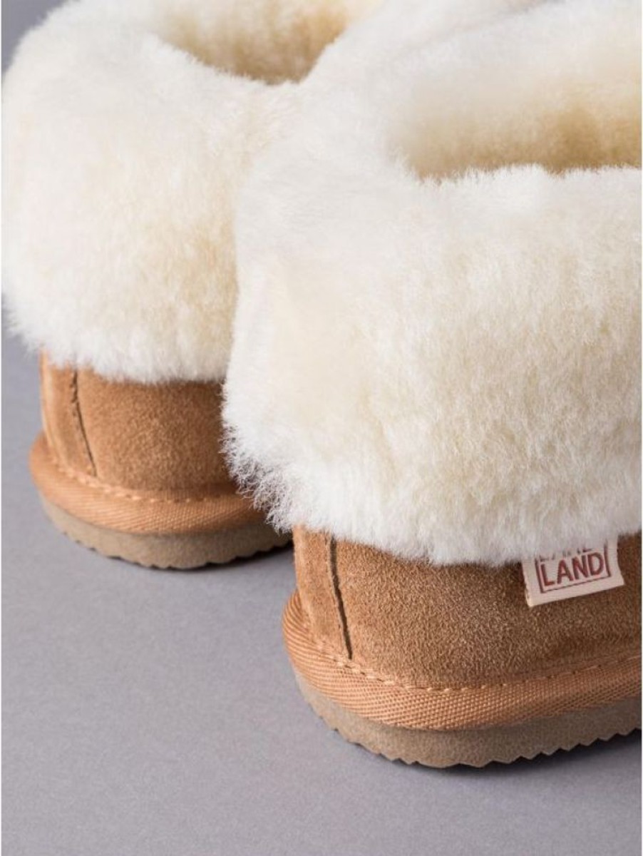 Lakeland Leather Ladies' Sheepskin Bootie Slippers In Tan | Slippers & Moccasins