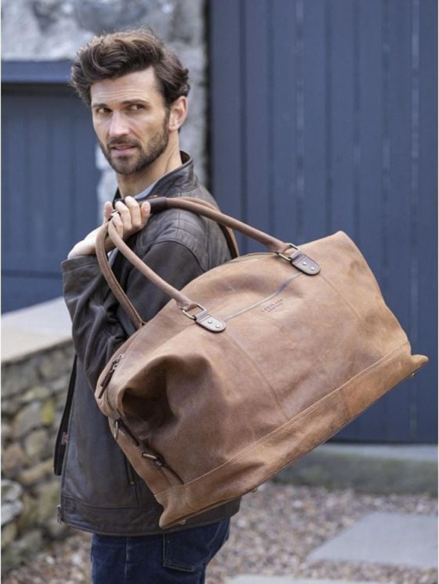 Lakeland Leather Hawksdale Leather Holdall In Brown | Holdalls