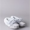 Lakeland Leather Ladies' Sheepskin Moccasins In Light Grey | Slippers & Moccasins