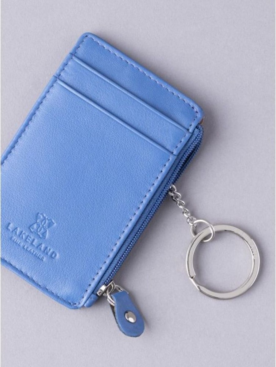 Lakeland Leather Lakeland Leather Keyring Card Holder In Blue | Purses & Card Holders