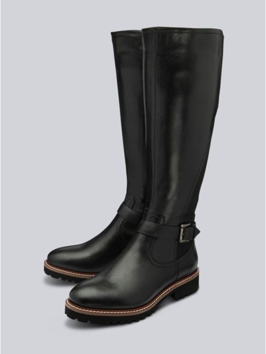 Lotus Lotus Belvedere Knee High Leather Boots In Black | Boots