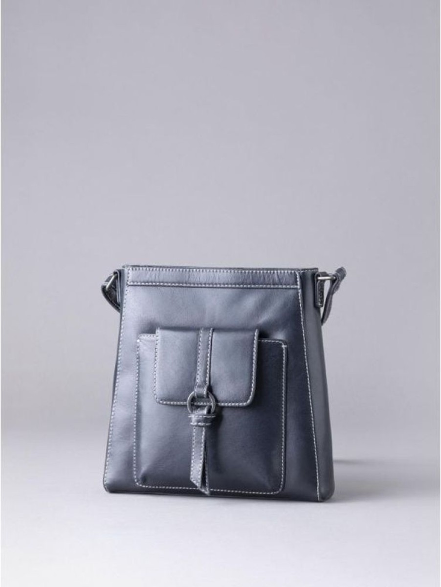 Lakeland Leather Birthwaite Large Leather Cross Body Bag In Navy | Cross Body Bags