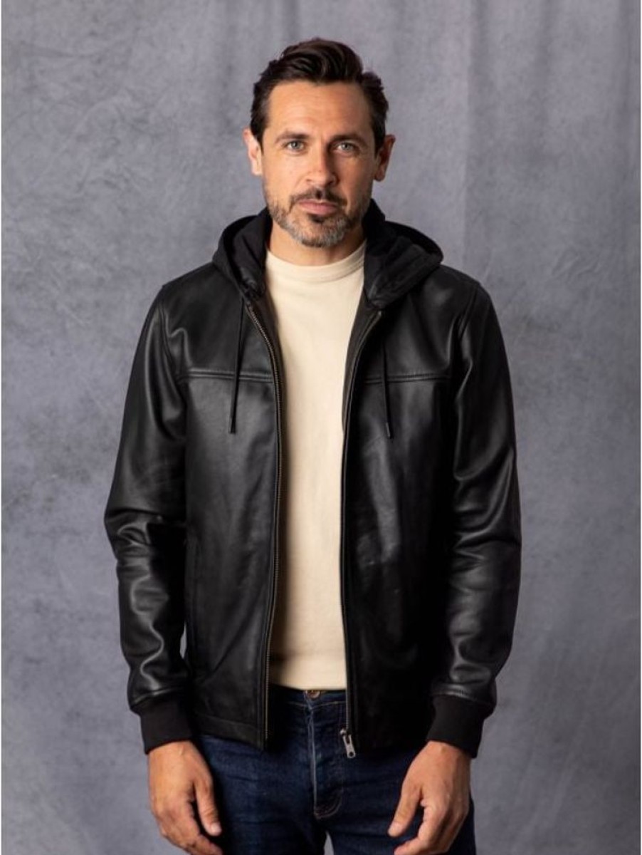 Lakeland Leather Bow Fell Hooded Leather Jacket In Black | Coats & Outerwear