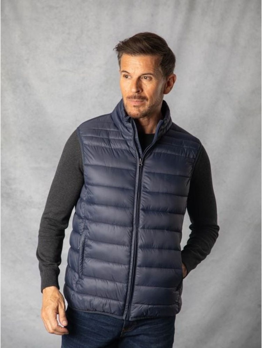 Lakeland Leather Lightweight Padded Gilet In Navy | Coats & Outerwear