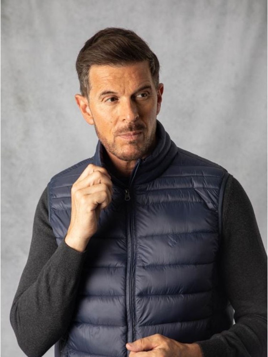 Lakeland Leather Lightweight Padded Gilet In Navy | Coats & Outerwear