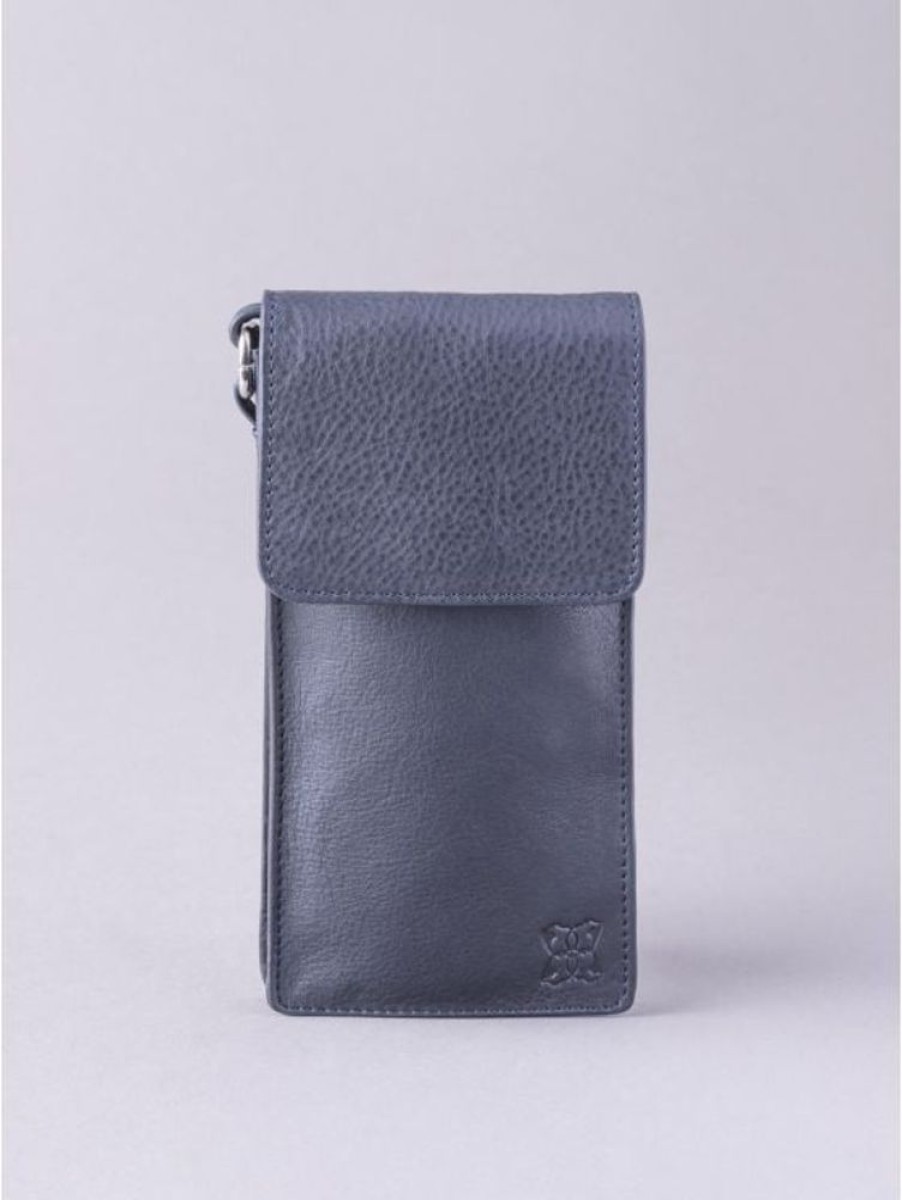 Lakeland Leather Bowness Leather Cross Body Phone Pouch In Navy | Cross Body Bags