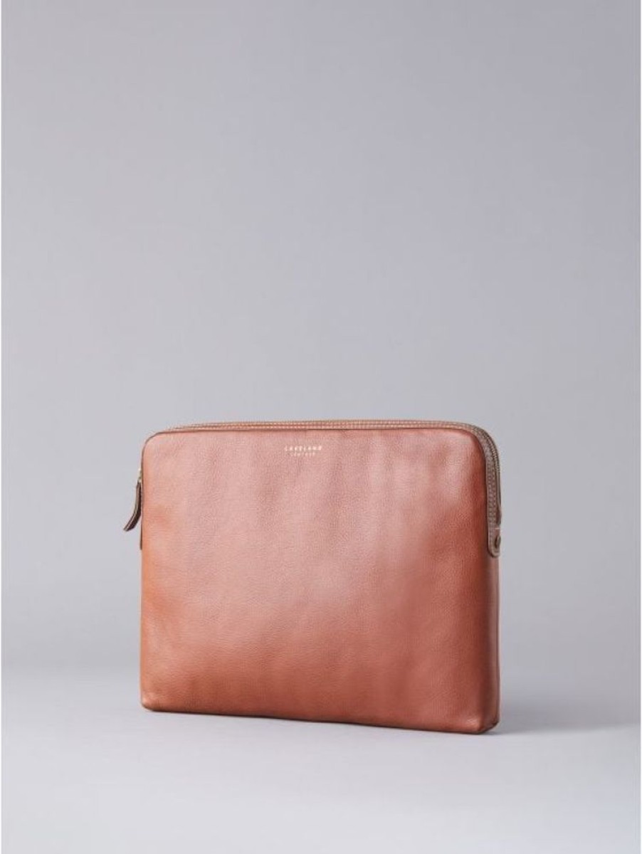 Lakeland Leather Torver Leather Laptop Sleeve In Tan | Laptop Bags