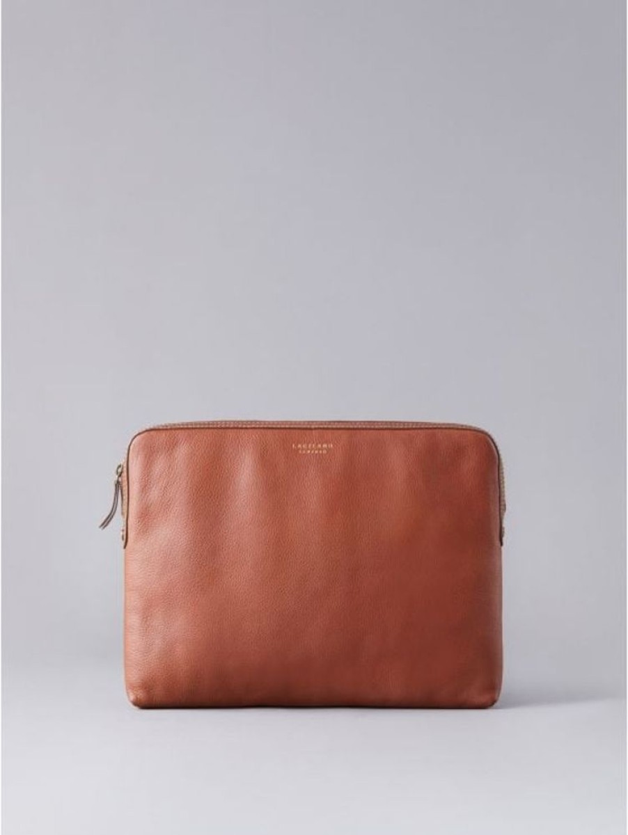 Lakeland Leather Torver Leather Laptop Sleeve In Tan | Laptop Bags