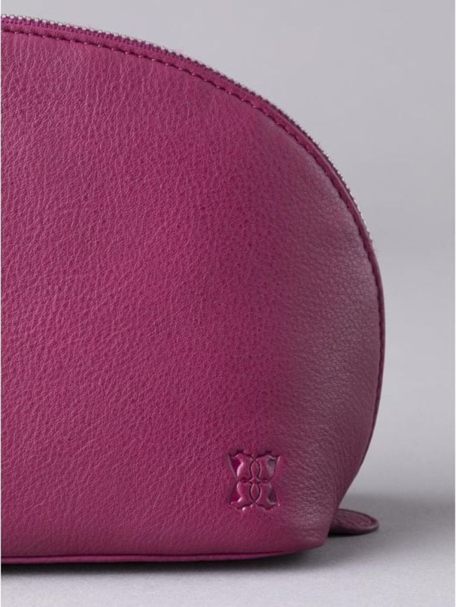 Lakeland Leather Arnside Large Leather Make Up Bag In Pink | Cosmetic Bags