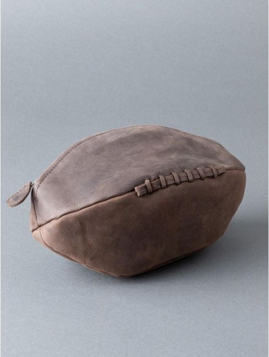 Lakeland Leather Hunter Rugby Ball Leather Wash Bag In Chocolate | Wash Bags