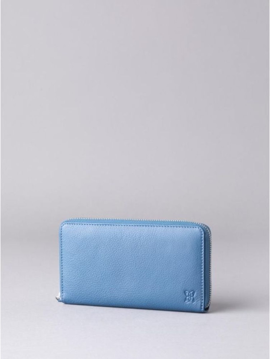 Lakeland Leather Arnside Large Leather Zip Purse In Reef Blue | Purses & Card Holders