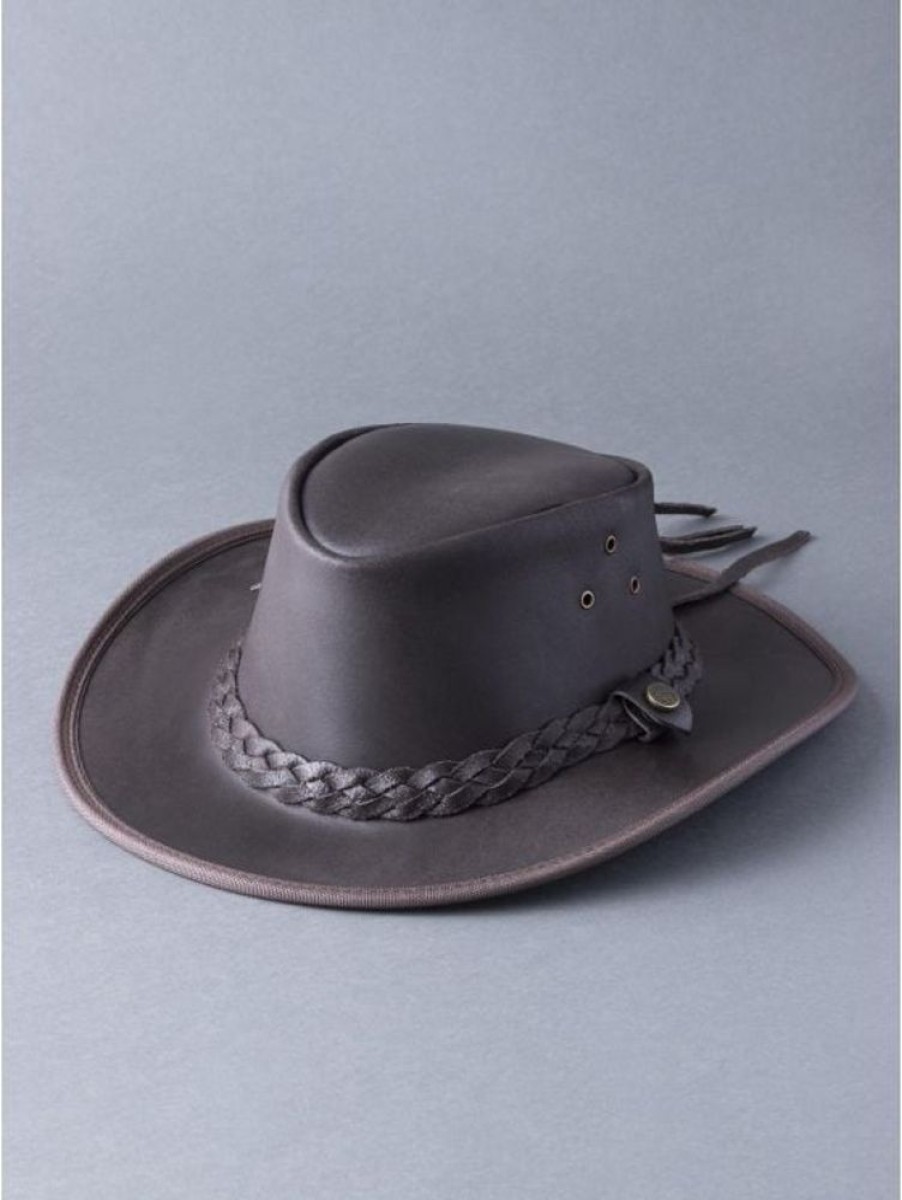 Lakeland Leather Outback Iii Australian Style Leather Hat In Brown | Hats