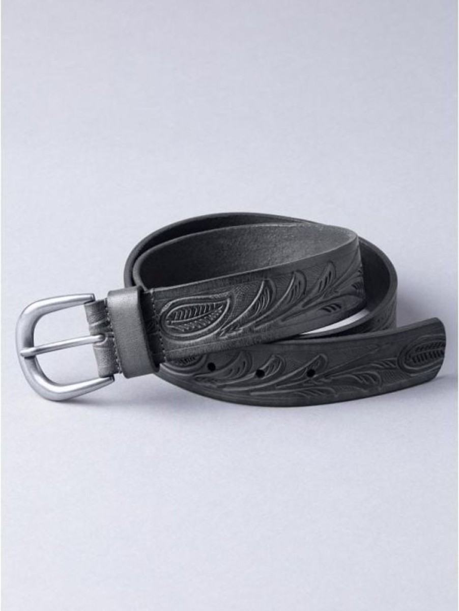 Lakeland Leather Embossed Leather Belt In Black | Belts