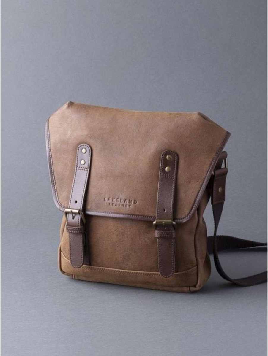 Lakeland Leather Hawksdale Leather Reporter Bag In Brown | Messenger Bags