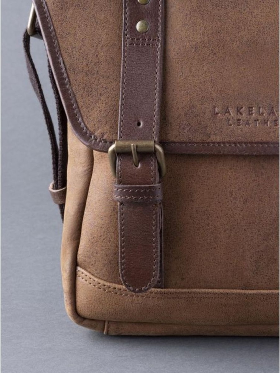 Lakeland Leather Hawksdale Leather Reporter Bag In Brown | Messenger Bags