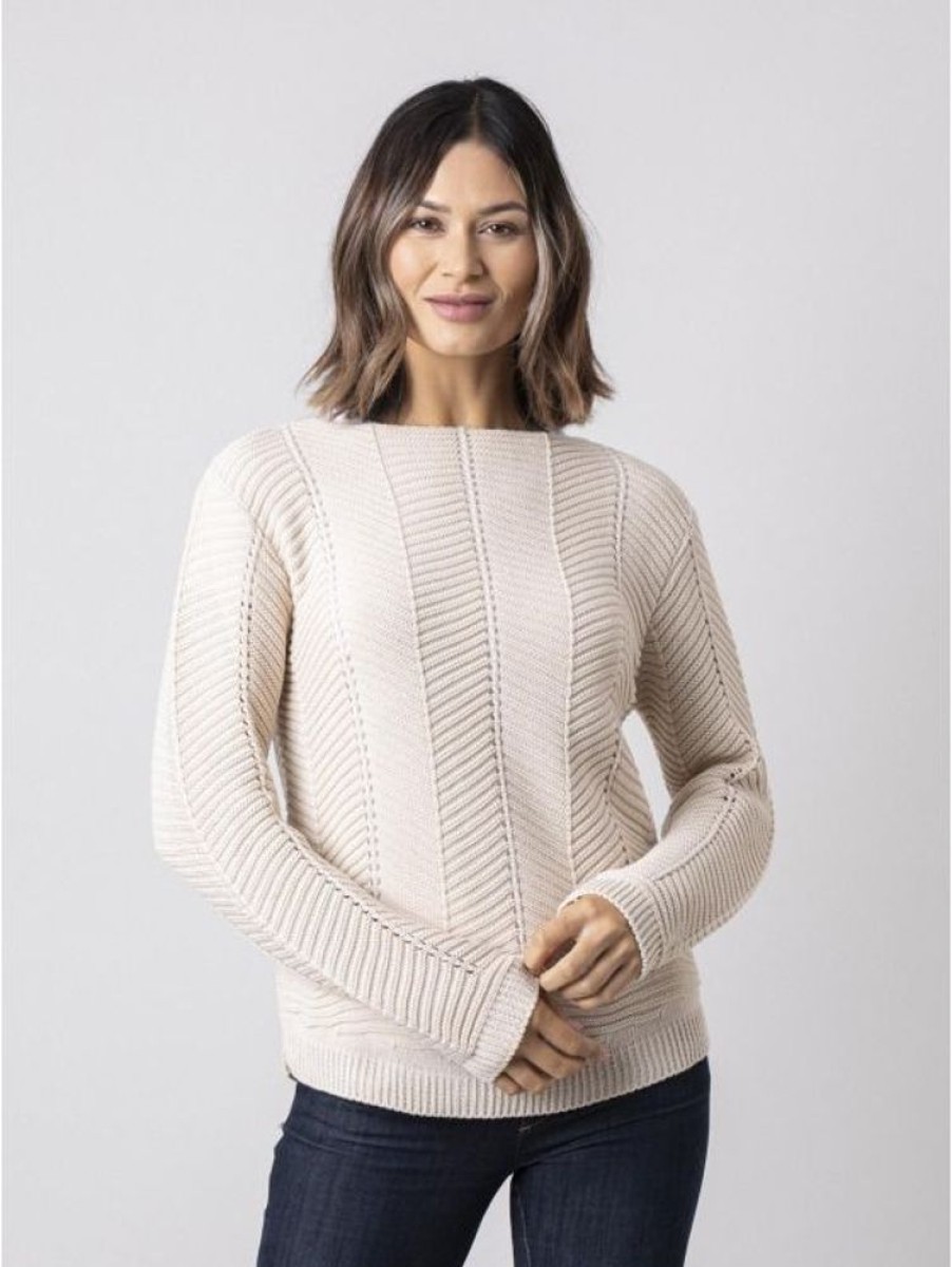 Lakeland Leather Cleo Knitted Jumper In Light Stone | Knitwear