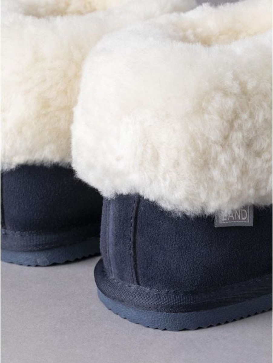 Lakeland Leather Ladies' Sheepskin Bootie Slippers In Navy | Slippers & Moccasins