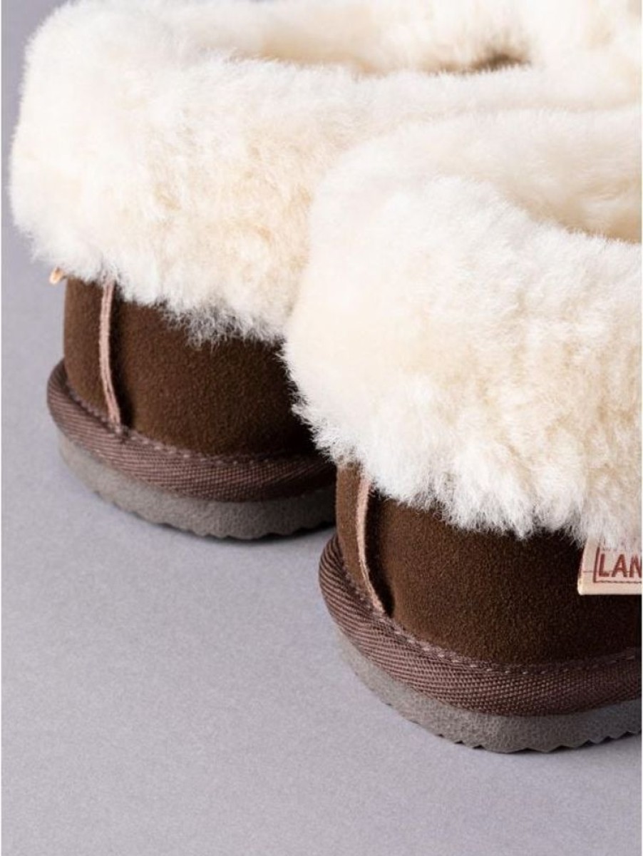 Lakeland Leather Ladies' Sheepskin Cuff Slippers In Brown | Slippers & Moccasins