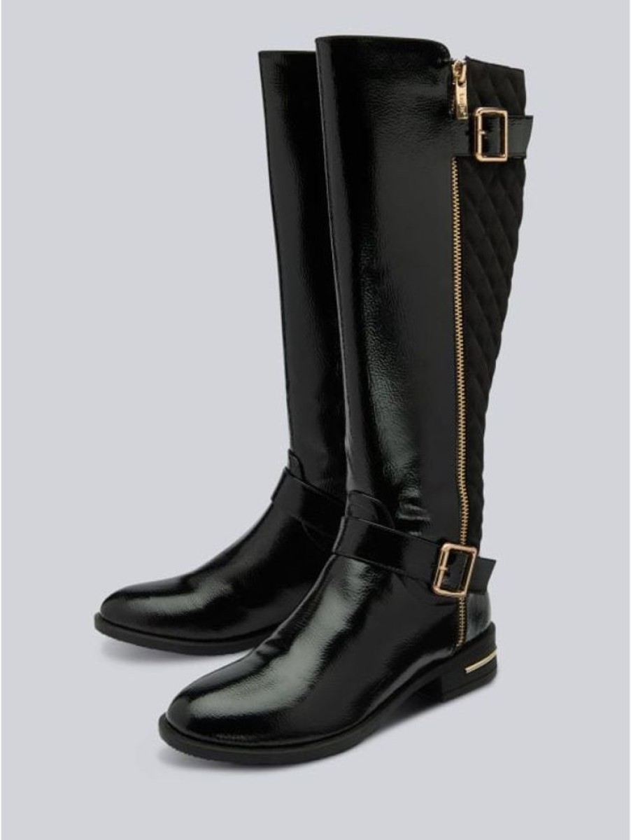 Lotus Lotus Bessie Knee High Boots In Black | Boots