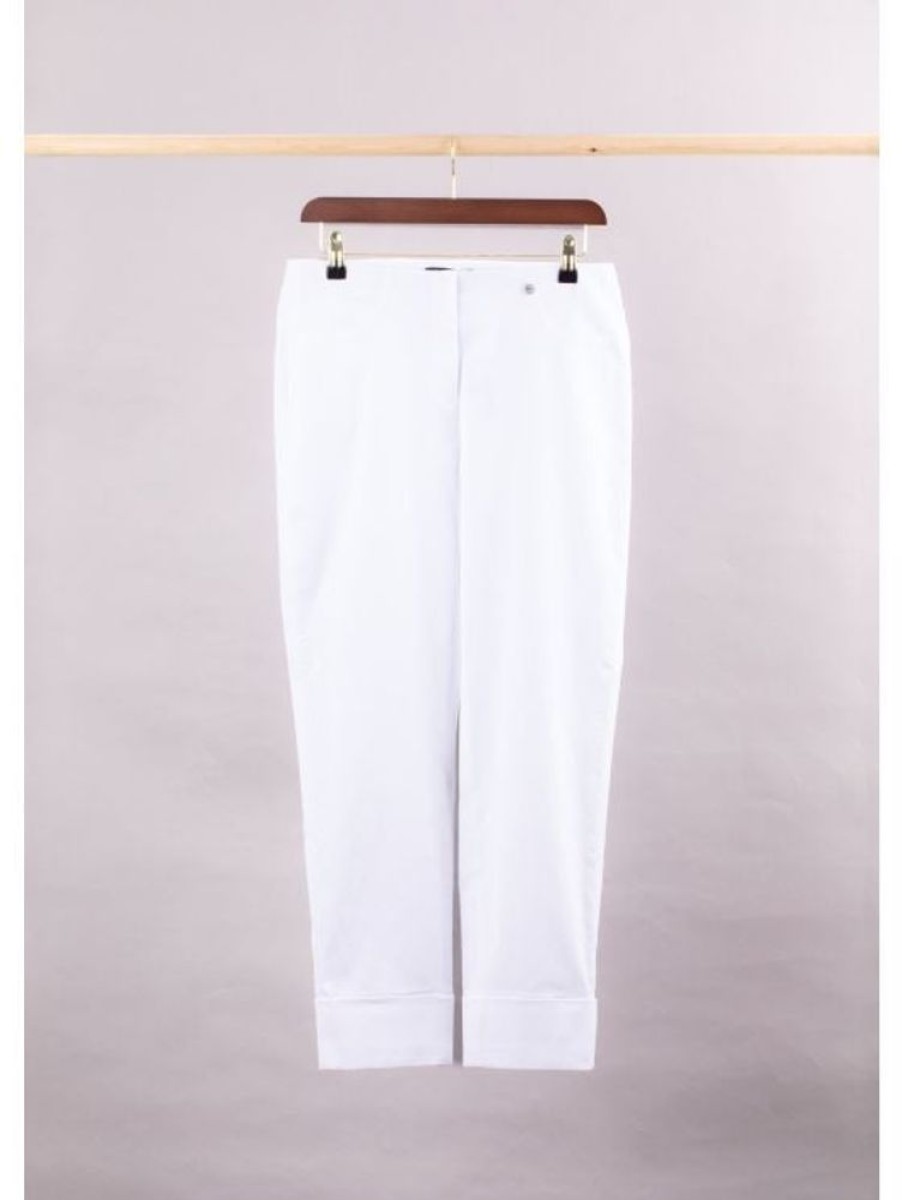 Robell Robell Bella Ankle Grazer Trousers In White | Trousers & Jeans