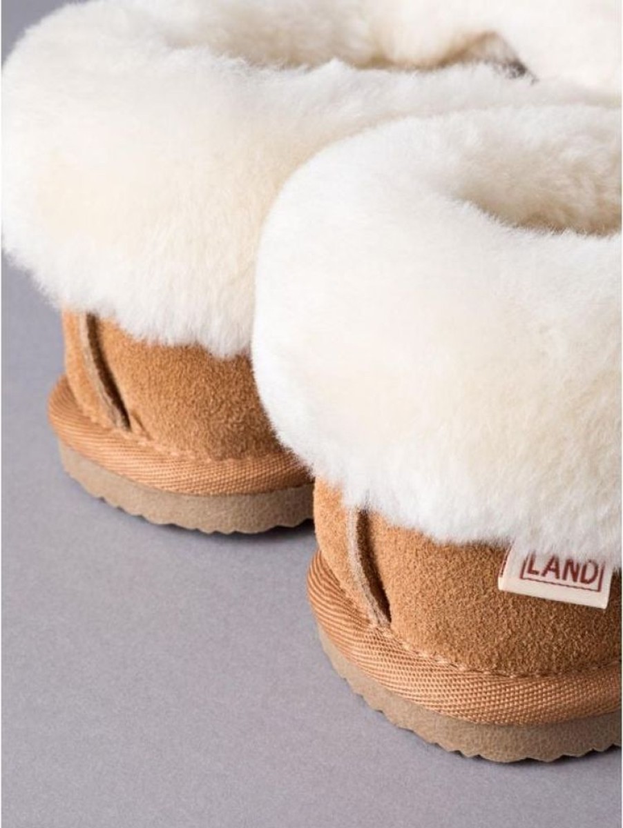 Lakeland Leather Ladies' Sheepskin Cuff Slippers In Tan | Slippers & Moccasins