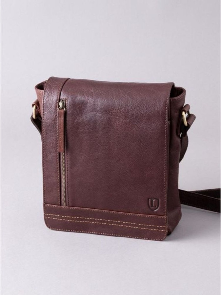 Lakeland Leather Keswick Medium Leather Messenger Bag In Brown | Gifts For Him