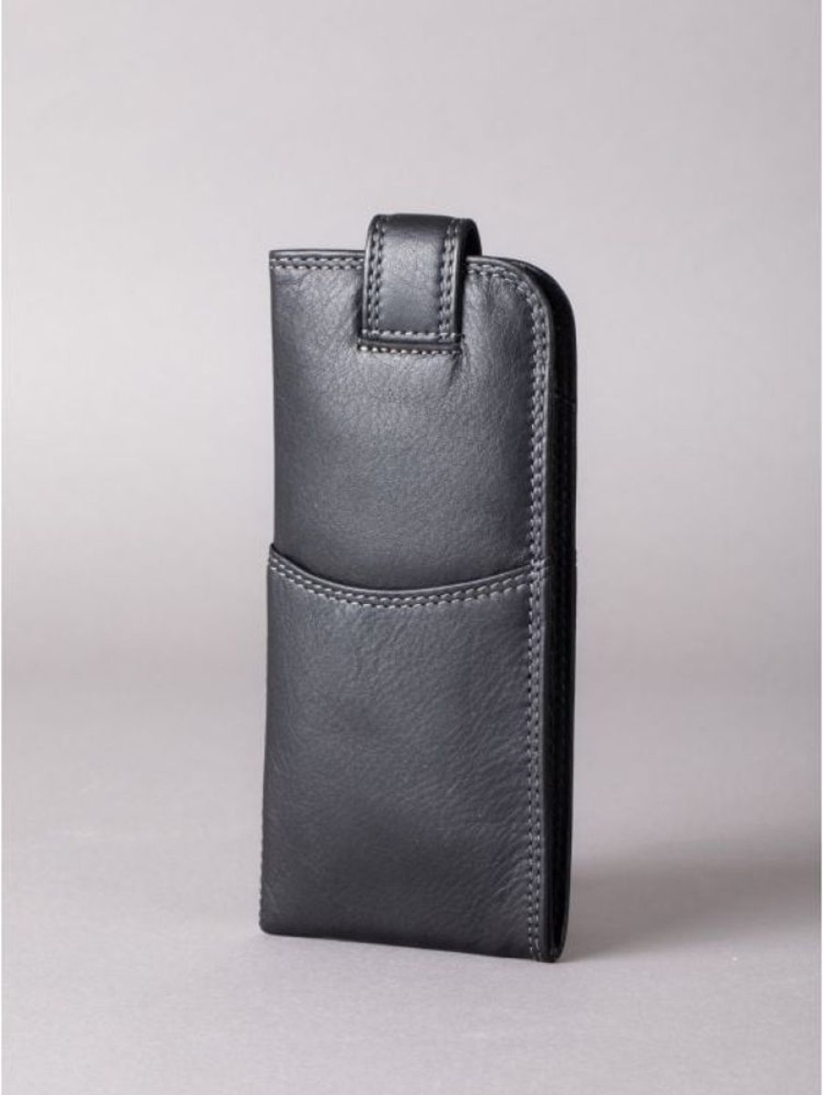 Lakeland Leather Leather Tab Glasses Case In Black | Glasses Cases