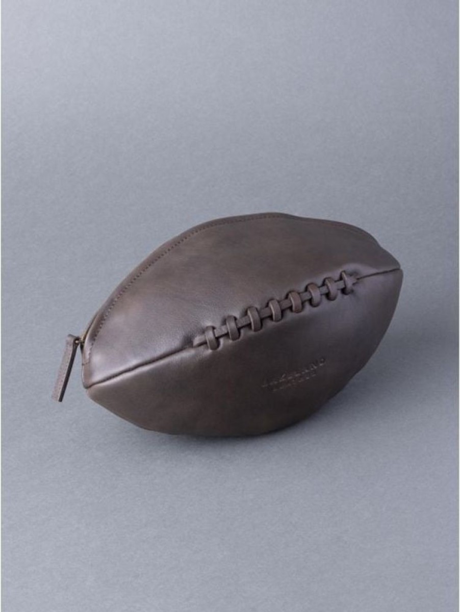 Lakeland Leather Vintage Leather Rugby Ball Wash Bag In Brown | Wash Bags