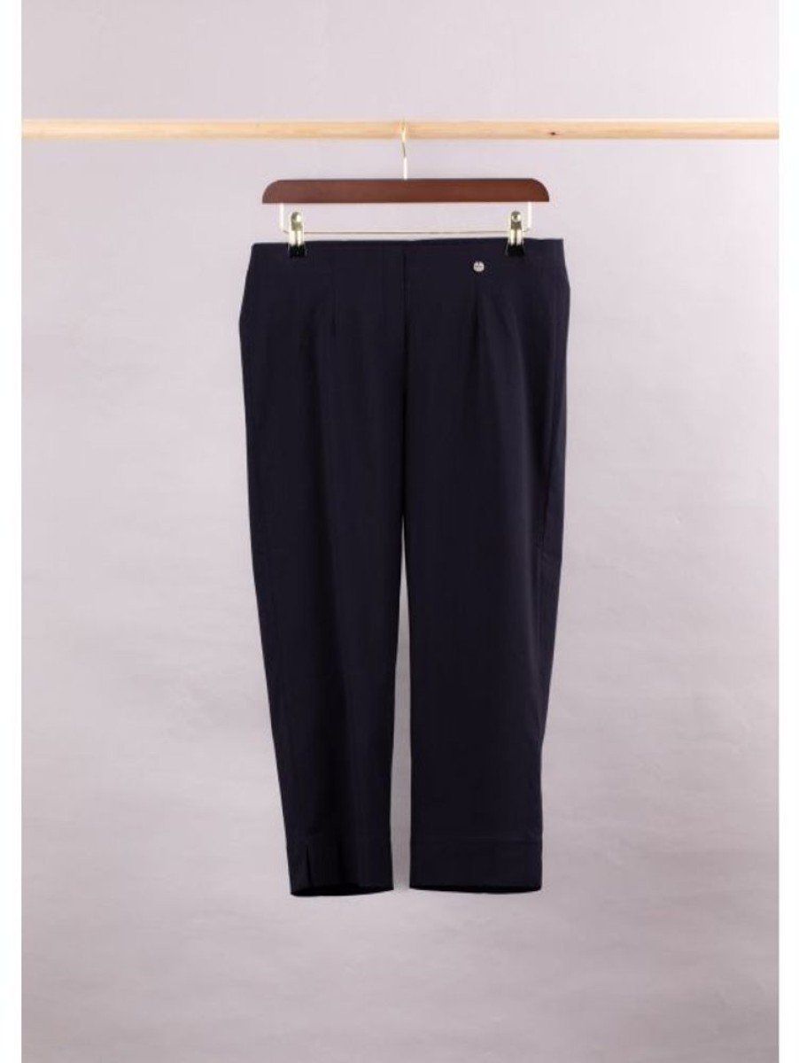 Robell Robell Marie Cropped Trouser In Navy | Trousers & Jeans