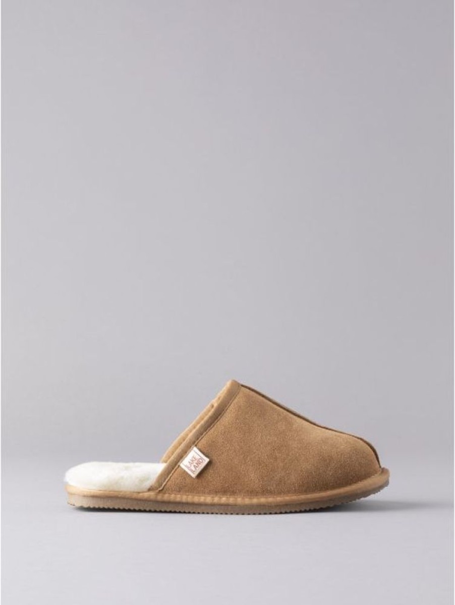 Lakeland Leather Men'S Sheepskin Sliders In Tan | Slippers & Moccasins